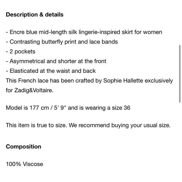 New: Zadig & Voltaire Joslin Skirt with Pockets. Size Small IT - Picture 12 of 13